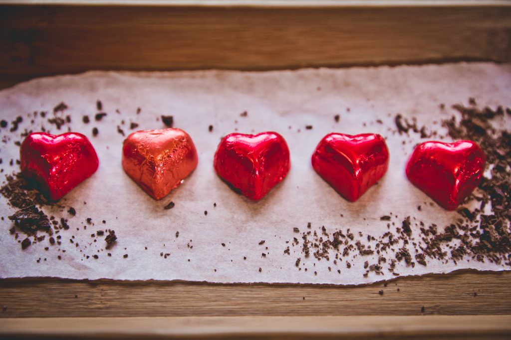 Love heart chocolates