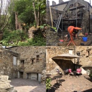 The Courtyard in the Secret Garden before and after