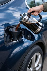 Car fueled by coffee